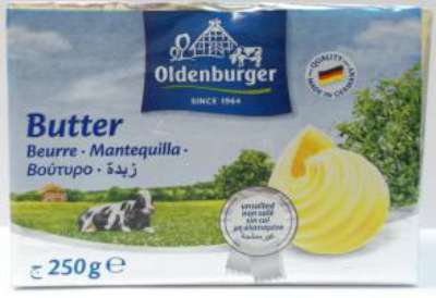 MANTEQUILLA OLDENBURGER SIN SAL 250G