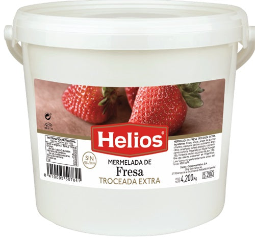 MERMELADA TROCEADA DE FRESA CUBO 4,2 KG. HELIOS