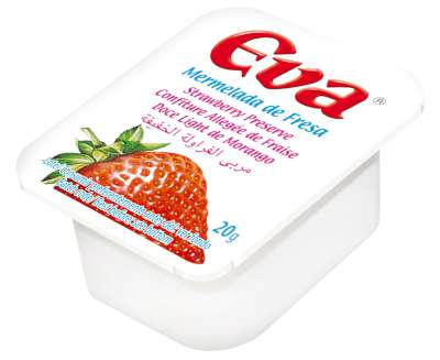 PORCIONES MERMELADA FRESA 80 UDS. DE 20 GRS. FRESA EVA