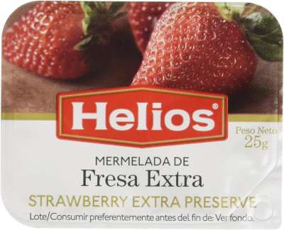 PORCIONES MERMELADA FRESA 250 UDS. DE 25 GRS. HELIOS