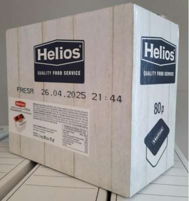 PORCIONES MERMELADA FRESA 80 UDS. DE 25 GRS. HELIOS