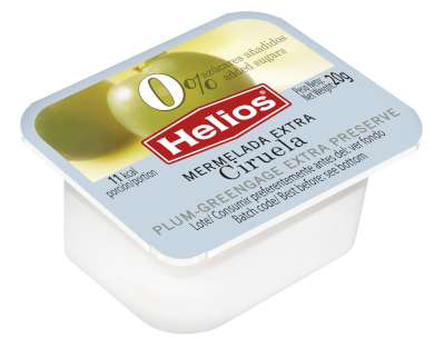 PORCIONES MERMELADA 0% CIRUELA 80 UDS. DE 20 GRS. HELIOS