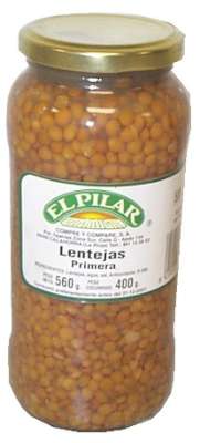 LENTEJAS TARRO 580 GRS. EL PILAR