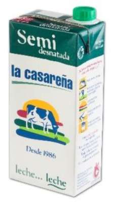 LECHE CASAREÑA SEMIDESNATADA CON TAPON 1 L.