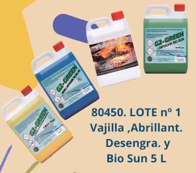 LOTE nº 1 Vajilla ,Abrillantador, Desengrasante y Bio Sun 5 L